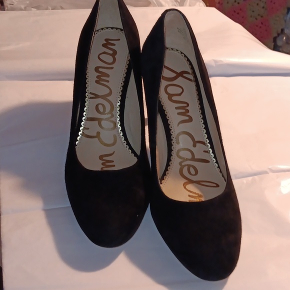 Sz6 Sam Edelman black suede pumps - Picture 1 of 6